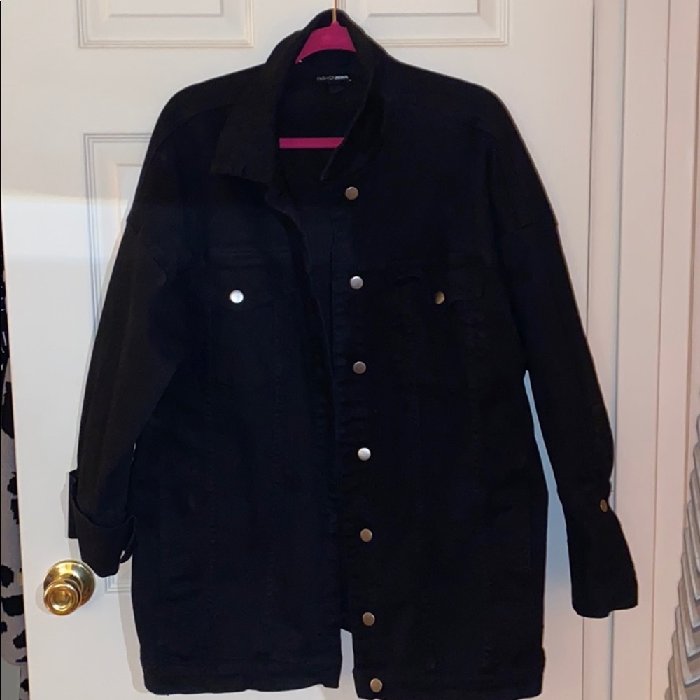 Oversized black jean jacket